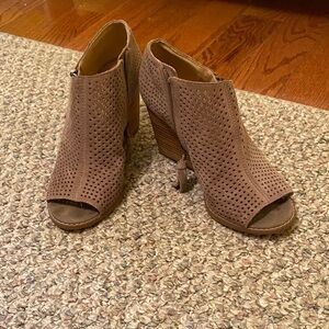 Lucky Peep-Toe Ankle Booties